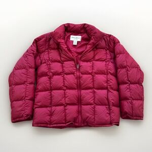 Eddie Bauer Puffer Jacket Women's M Red Bomber Down Y2k Vintage‎ Gorpcore